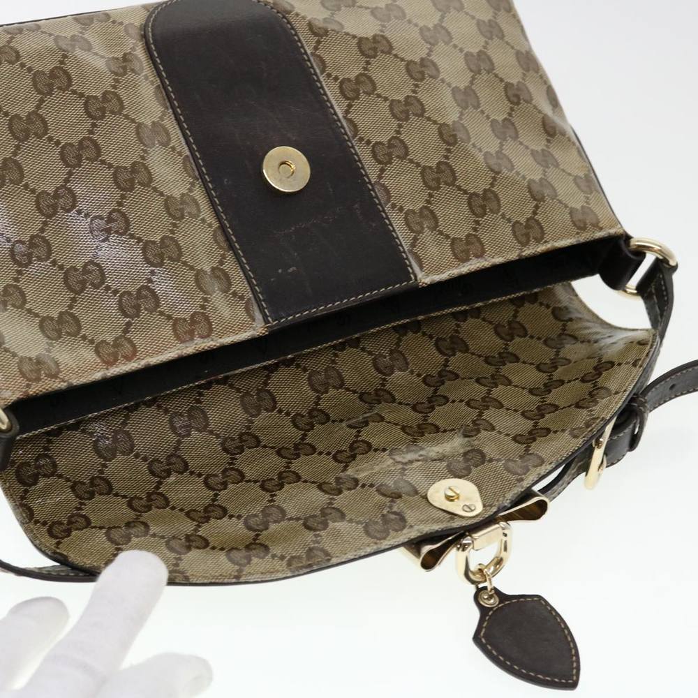 GUCCI GG Canvas Shoulder Bag Coated Canvas Beige 181483 Auth am4265 - Picture 9 of 16